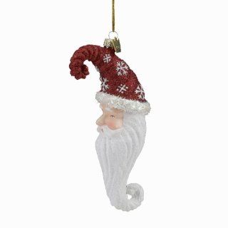 Kurt Adler 5 1/4 Inch Noble Gems Curly Santa Head Ornament   Decorative Hanging Ornaments