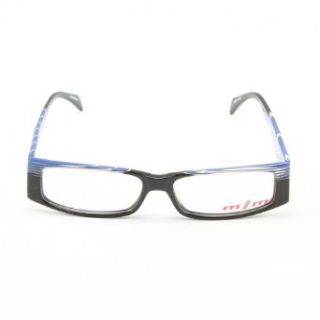 Alain Mikli Eyeglasses 731 22 Black Blue with White Stripes and Clear Lenses Clothing