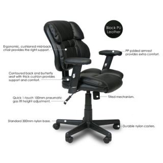 Furinno Hidup Mid Back Leather Executive Chair