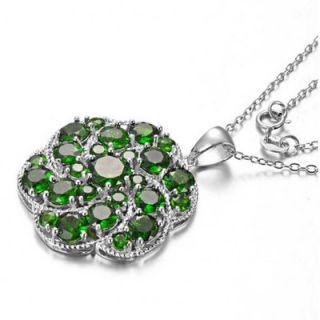 Hutang Gems 925 Sterling Silver Russian Chrome Diopside Pendant
