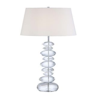 Table lamp 1 Light White linen shade On/off switch