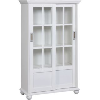 Altra Bookcase with Sliding Glass Doors in High Gloss White