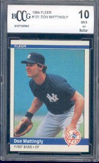 1984 Fleer Rookie #131 DON MATTINGLY RC BGS BCCG 10 Dodgers Sports Collectibles