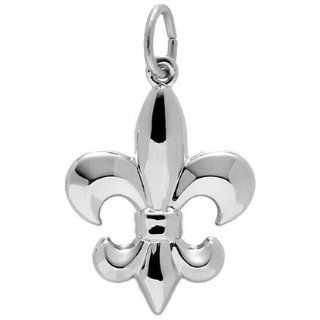 Rembrandt Charms Fleur de lis Charm, Sterling Silver Clasp Style Charms Jewelry