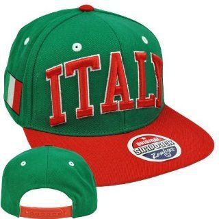 Original Zephyr Snapback Italy Italia Italian Flag Green Red Flat Bill Hat Cap  Sports Fan Baseball Caps  Sports & Outdoors