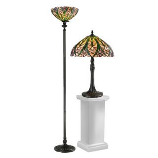 Dale Tiffany Cactus Bloom Table Lamp and Floor Lamp Set