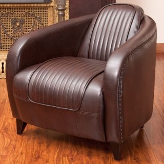 Home Loft Concept Manado Channeled Leather and Metal Club Chair