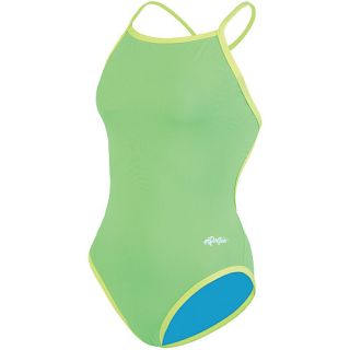 Dolfin Chloroban Solid Reversible Swimsuit Womens   Size 38, Lime/blue (9506C 