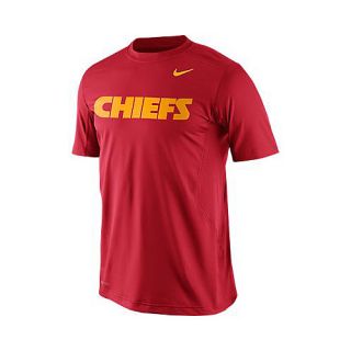 NIKE Mens Kansas City Chiefs Dri FIT Hypercool Speed Short Sleeve T Shirt  