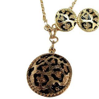 Leopard Print Pendant with Matching Earrings By Lydeyz Jewelry Jewelry