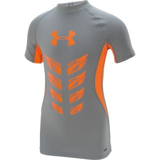 UNDER ARMOUR Boys On the Rise Short Sleeve T Shirt   Size Medium, Steel/orange
