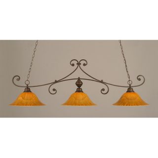 Toltec Lighting Curl 3 Light Kitchen Island Pendant