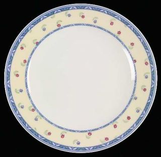 Villeroy & Boch Adeline Salad Plate, Fine China Dinnerware   Blue Band, Cream Ri