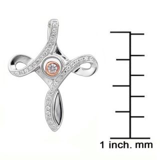 DeBuman Sterling Silver Cubic Zirconia and Crystal Infinity Cross