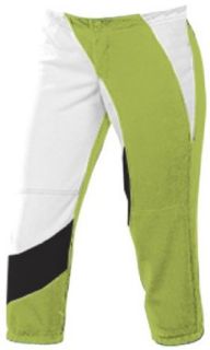 Teamwork Womens Cyclone Polyester Softball Pants 734 APPLE GREEN/BLACK/WHITE (AGN/BLK/WHT) WXS  Baseball And Softball Apparel  Sports & Outdoors