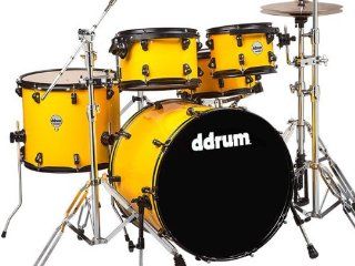 DDrum Journeyman player 5 Piece Drum Set, Flash Yellow Drum Kit with Hardware Musical Instruments