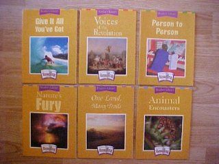 Package of 6 (Themes 1 6) Houghton Mifflin Grade 5 Reader's Library Books / Nature's Fury / Give It All You've Got / Voices of the Revolution / Person to Person / One Land, Many Trails / Animal Encounters Houghton Mifflin Books