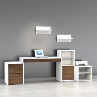 Nexera Liber T Three Drawer File Cabinet in White/Walnut