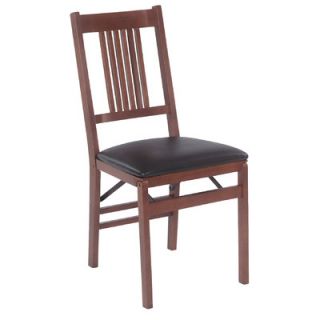 Stakmore True Mission Wood Folding Chair with Vinyl Seat (Set of 2)