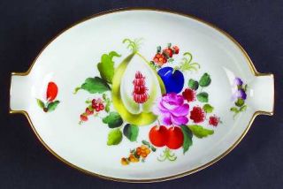 Herend Fruits & Flowers (Bfr) Small Ashtray, Fine China Dinnerware   Fruits & Fl