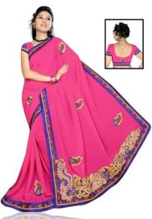 Saree With Petticoat Fall, Thread Spool & Matching Unstitched Blouse Piece World Apparel Clothing