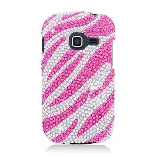 For Straight Talk Net10 Galaxy Centura SCH S738C Hard Diamond Case Pink Zebra 