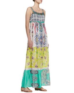 Womens Printed Silk Maxi Dress   Johnny Was Collection