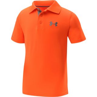 UNDER ARMOUR Boys Matchplay Short Sleeve Polo   Size Xl, Blaze Orange/grey