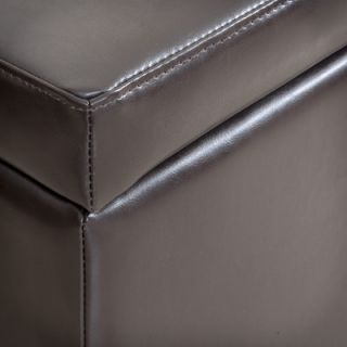 Home Loft Concept Jonas Brown Leather Storage Ottoman