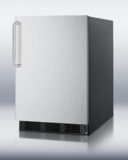 Summit Refrigeration 24 in Undercounter Refrigerator w/ Door Storage & Auto Defrost, Black, 5.5 cu ft