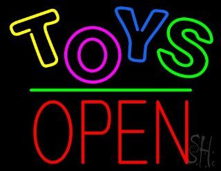 Toys Block Open Green Line Outdoor Neon Sign 24" Tall x 31" Wide x 3.5" Deep  Business And Store Signs 