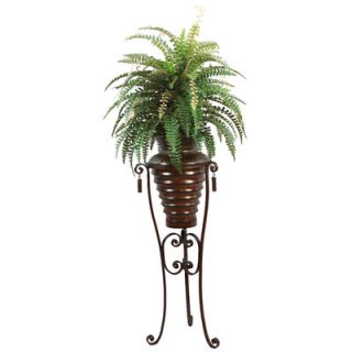 Laura Ashley Home 6 Silk Boston Fern Plant with Metal Planter and