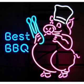 Neonetics Business Signs Best BBQ Pig Neon Sign