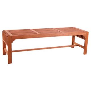Backless Wood Three Seater Picnic Bench