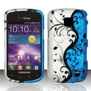 NET 10 Samsung Galaxy Proclaim SCH S720C BLUE VINES SNAP ON COVER CASE Cell Phones & Accessories