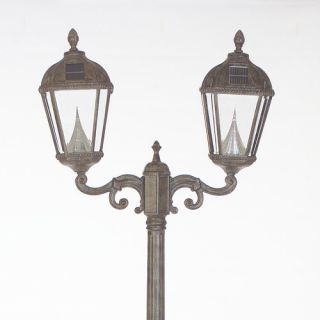 Victorian 2 Light 89 Solar Post Lantern Set