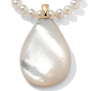 Palm Beach Jewelry Pear Mother Of Pearl Pendant