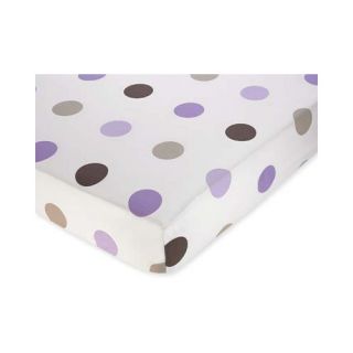 Mod Dots Purple Fitted Crib Sheet with Large Dot Print