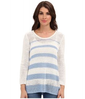 Calvin Klein Variegated Stripe Pullover Womens Sweater (White)