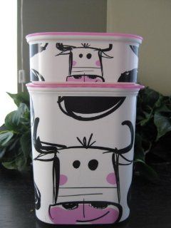 Tupperware Pak N Stor COW Canisters Set 2 Pc Rare New   Food Savers