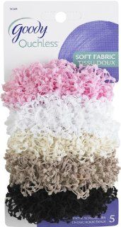 Goody Ouchless Scrunchie, Chenille and Cotton, 5 Count  Ponytail Holders  Beauty