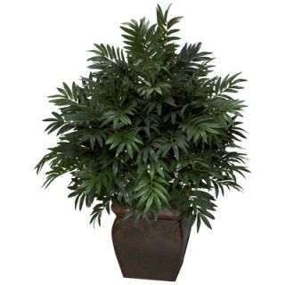 Nearly Natural Triple Bamboo Palm with Decorative Planter Silk Plant