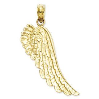 14K Yellow Gold Angel Wing Pendant Jewelry