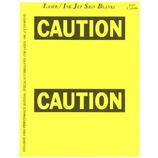 Brady 12910 5" Height, 7" Width, B 744 Laser Printable Polyester, Black And Yellow On White Color Sign And Label Blanks (Pack Of 25) Industrial Warning Signs