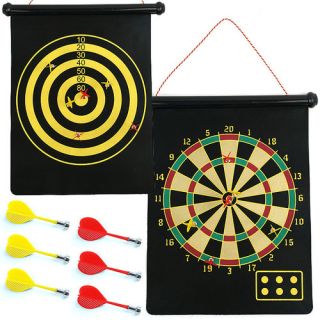 Magnetic Roll up Dart Board and Bullseye Game with Darts