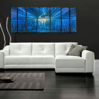 All My Walls Abstract by Ash Carl Metal Wall Art in Blue   23.5 x 60