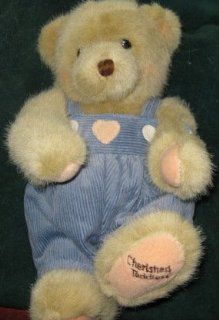 Cherished Teddies Jointed Teddy Bear Plush Blue Corduroy Overalls Retired Toys & Games