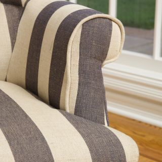 Home Loft Concept Drake Blue Stripe Fabric Club Chair
