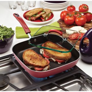 Porcelain II Nonstick 11 Square Deep Griddle with Glass Sandwich