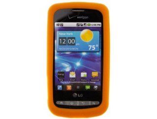 Flexible Silicone Protector Skin Cover Case Orange For LG Vortex Cell Phones & Accessories